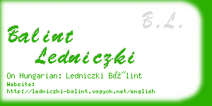 balint ledniczki business card